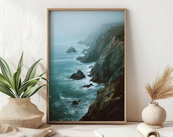 Foggy Big Sur Coast Print – Moody California Ocean Landscape