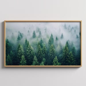 Foggy Nature Poster Forest, Nordic Photography Misty Forest, Photo Foggy Landscape, Large Fog Forest, Forest Print