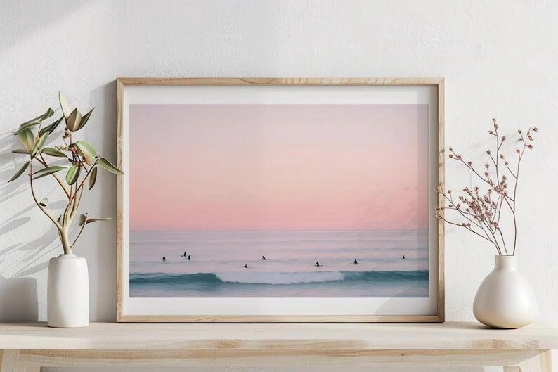 Fine Art Coastal Surf Print - Vintage California Beach House - Ocean Wall Art - Photography Print Home Decor Bild 1