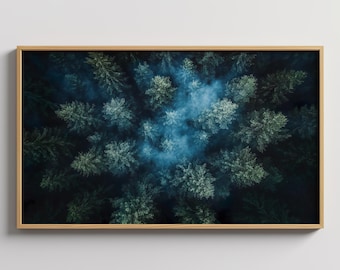 Misty Forest Print: Nordic Foggy Landscape Wall Art