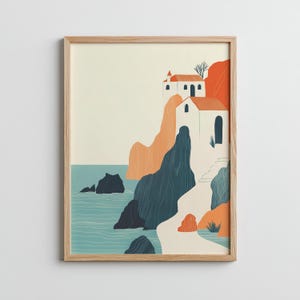 Cinque Terre Village - Travel Poster, Coastal Home Decor, Coastal Print, Vacation Souvenir, Italy Travel, Cinque Terre Italy