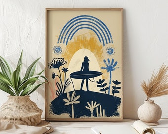 Retro Surf Art Print – Endless Summer Coastal Vibes