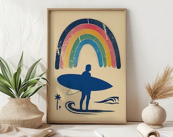 Vintage Surf Poster – Coastal Freedom Art Print