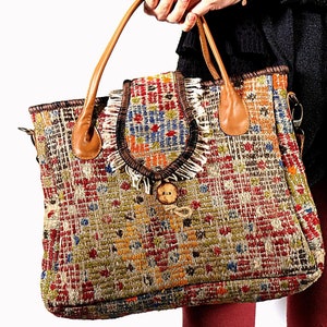 HANDMADE TRADITIONAL EYE Motif Anatolian Kilim Bag, Rug Shoulder Bag, Boho Bag, Turkish Bag, Handwoven Carpet Tote, Ethnic Handmade Purse