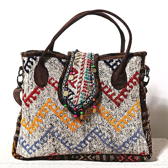 Bolso de mano con motivo tradicional de alfombra de Anatolia