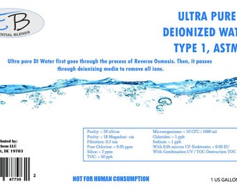 Deionized Water Type 1 - ASTM - Ultra Pure