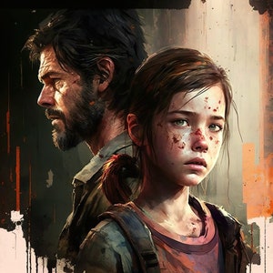 Embrace the Power of Survival with Joel and Ellie in the AI Poster &#39;In The Beginning&#39; from &#39;The Last of Us