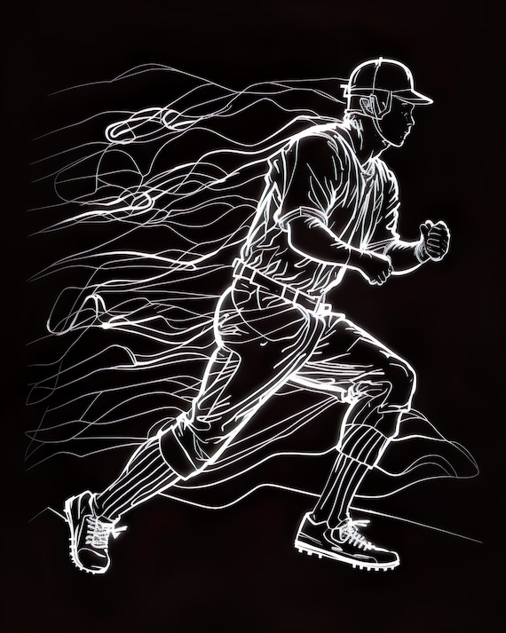 Baseball Player Running Drawing