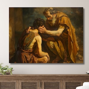 Prodigal Son Leinwand Wandkunst, Gleichnis Leinwanddruck, Biblische Wandkunst