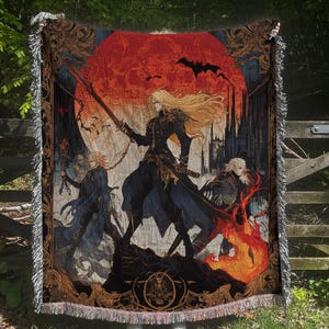 Castlevania Blanket: Gothic Alucard Throw, Horror Home Decor