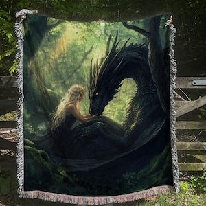Throne of Glass Inspired Woven Blanket, Manon and Abraxos Blanket, Book Lovers Gift, Fandom Woven Blanket