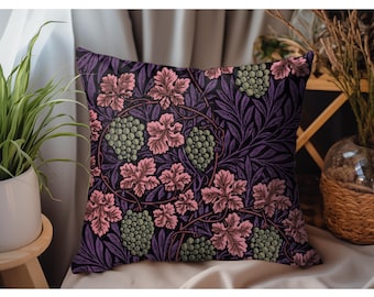 William Morris Botanical Pillow: Textile Throw Pillow