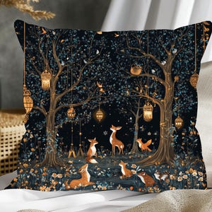 Cottagecore Decorative Square Pillow, Forest Throw Pillow