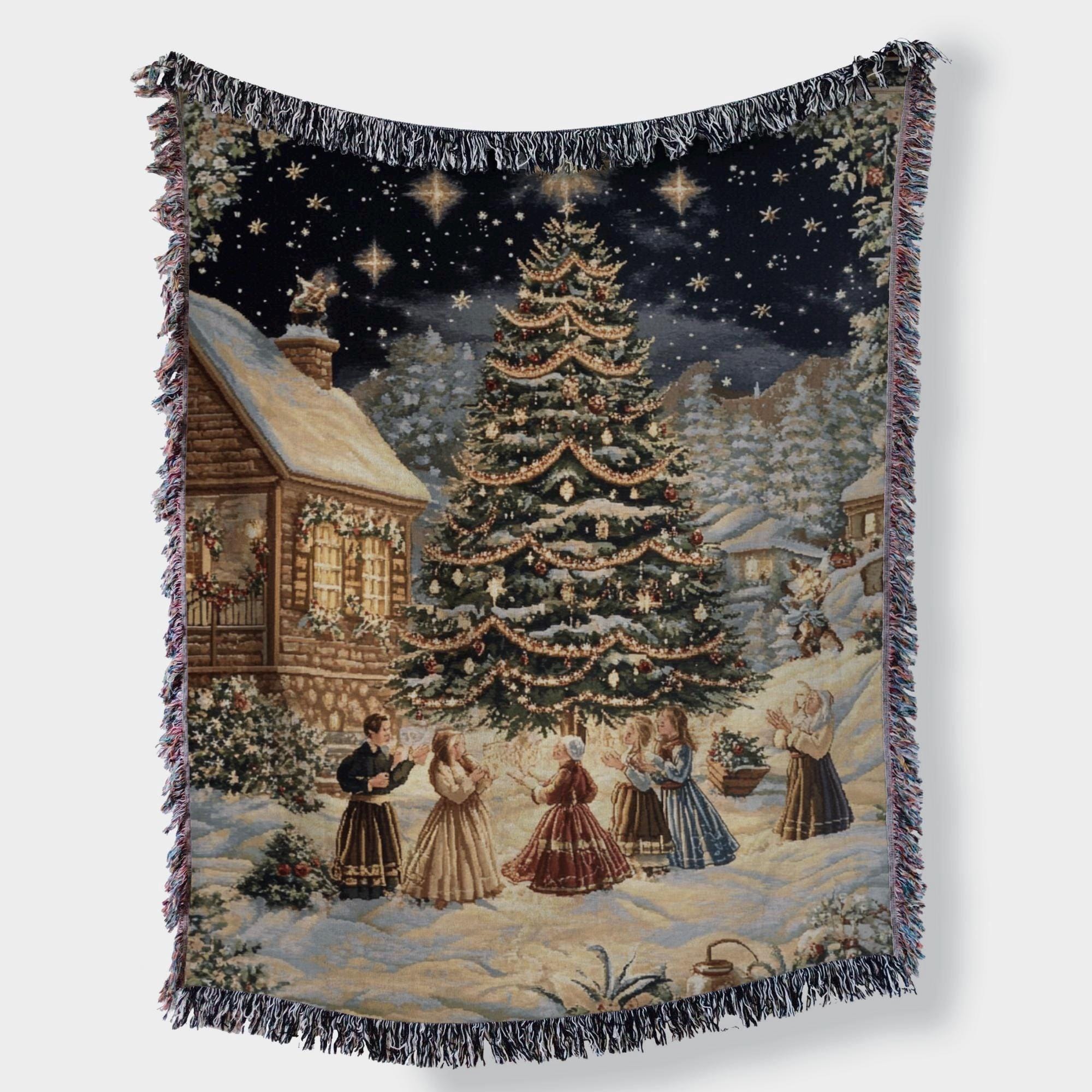 希少 USA Christmas Carol キャロル ウーブンブランケット Christmas Carol Throw - Etsy