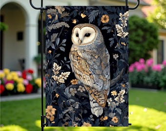 Owl Garden Flag: Double-Sided Poly Poplin Welcome Banner