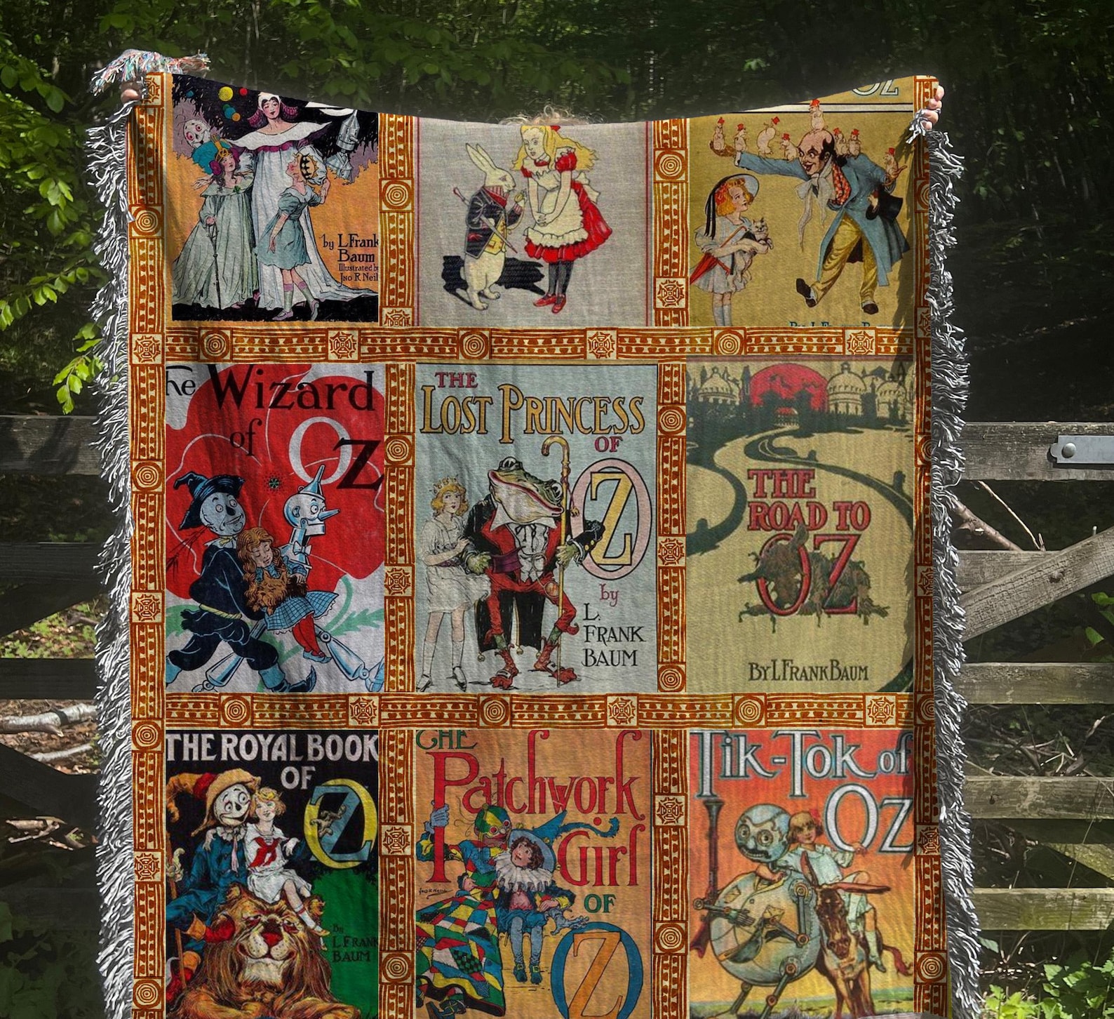 Alice in Wonderland Woven Blanket