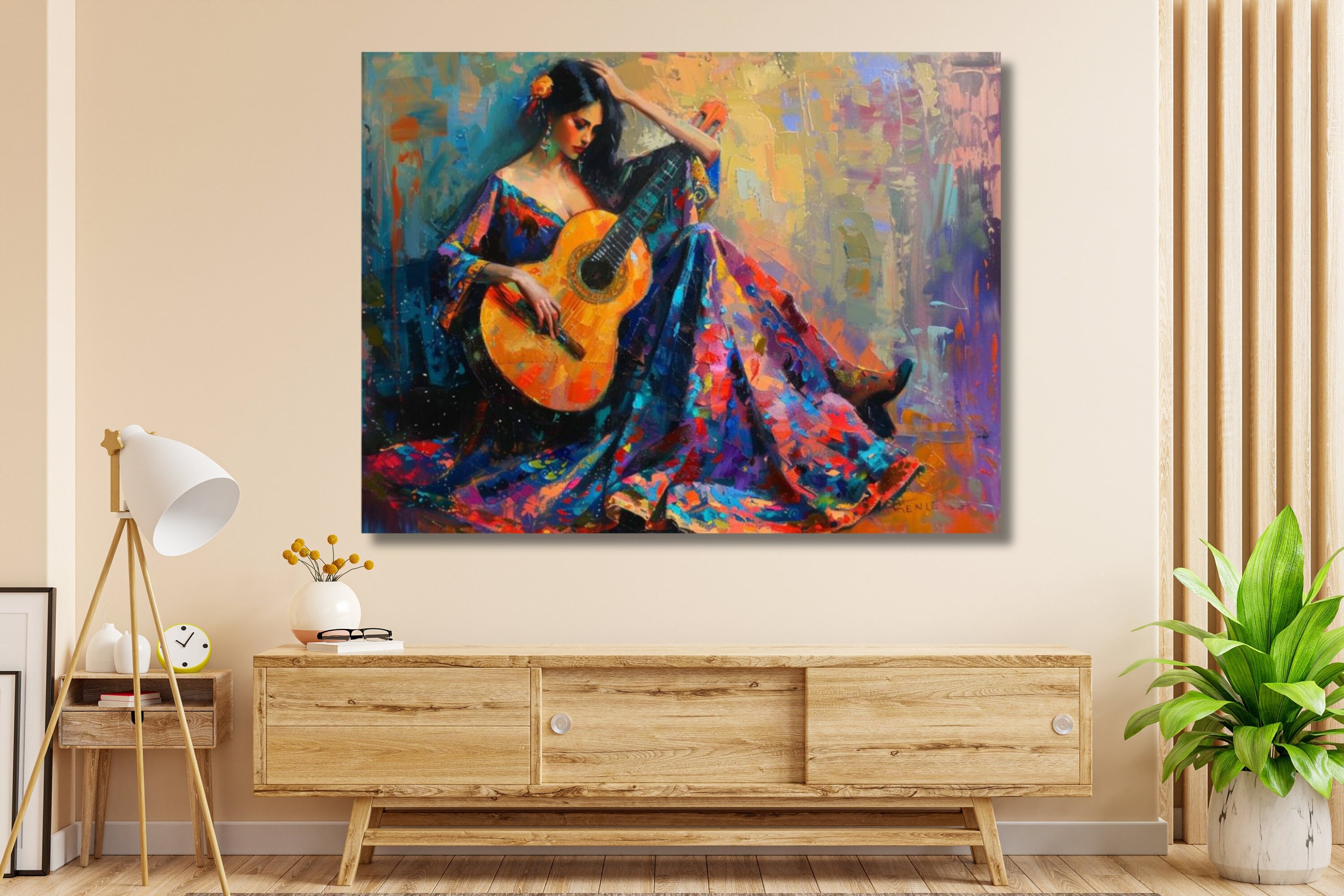 Flamenco Dancer Canvas Print: Spanish Guitar Wall Art - Etsy
