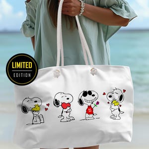 Limited Edition Snoopy Weekender Bag - Travel Duffel, Overnight Tote, Carry-On Luggage, Shoulder Handbag, Canvas Purse