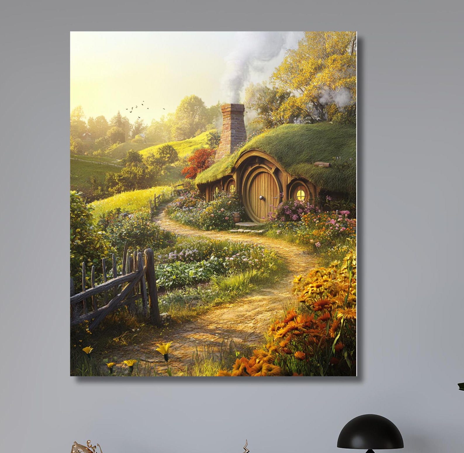 The Shire Inspired Lord of the Rings Canvas Painting, Wall Art Canvas ...
