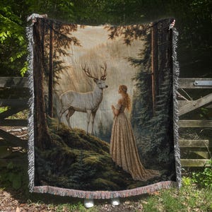 Throne of Glass Tapestry Blanket: Elena Galathynius, Bookish Woven Accent