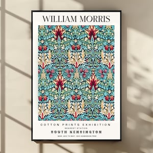 William Morris Art Print, Morris Botanical Print, Exhibition Poster, Morris Botanical Wall Art