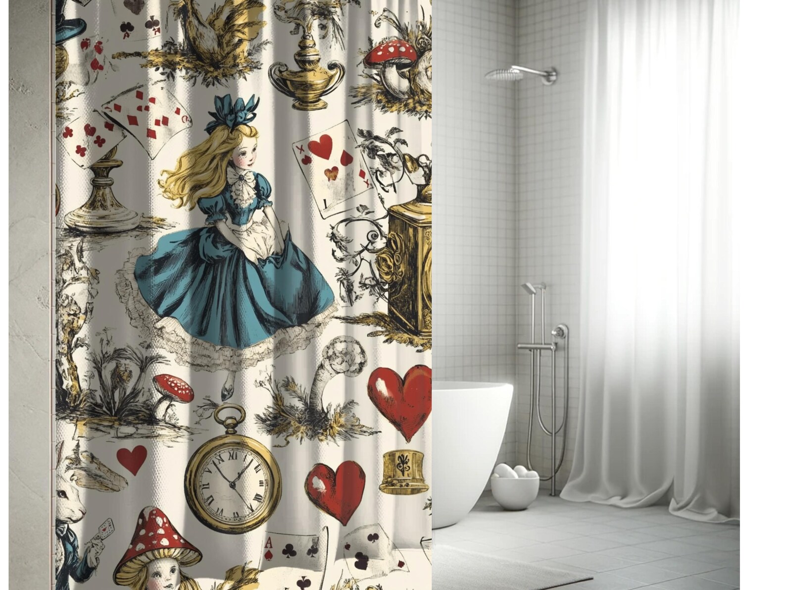Alice In Wonderland Shower Curtain