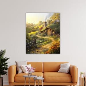 The Shire Inspired Lord of the Rings Canvas Painting, Wall Art Canvas ...