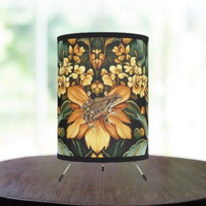 Frog Tripod Lamp: William Morris Style, Cottagecore Decor