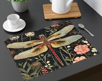 William Morris Dragonfly Art Placemat, Cottagecore Diningroom Decor, Home Decor