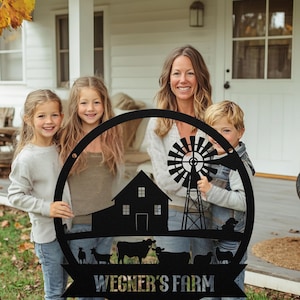 Personalized Metal Farm Sign: Custom Family Name Wall Art