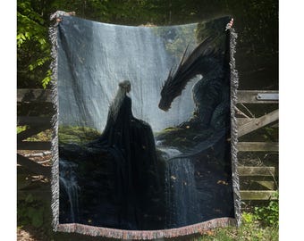 Throne of Glass Inspired Woven Blanket, Manon and Abraxos Blanket, Book Lovers Gift, Fandom Woven Blanket