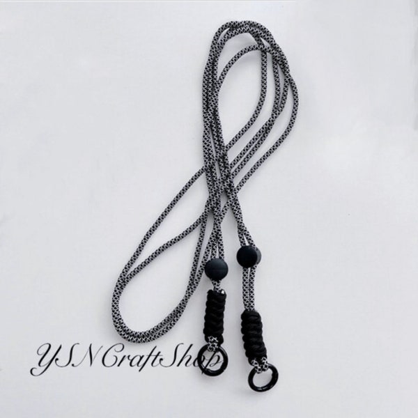 Adjustable cross-body lanyard. Multi-function double buckle cross-body chain. Braided cellphone cord. Instagram style long rope