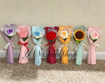 Handmade flowers bouquet, crochet flower bouquet, bouquet for friend, christmas,valentine's day and Mother’s Day