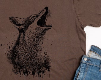 Mens Graphic Tee - Fox Shirt - Fox Graphic Tee - Gift For Him - Nature TShirt - Unisex Tee - Outdoor T-Shirt