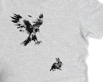 Mens Tee - Hawk Shirt - Hawk Graphic Tee - Gift For Him - Bird Shirt - Nature TShirt - Unisex Tee - Outdoor T-Shirt