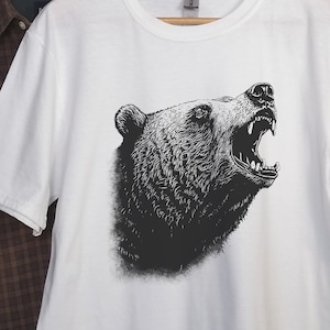 Mens Graphic Tee - Bear Shirt - Mens Bear TShirt - Bear Graphic Tee - Nature T-Shirt - Mens Gift