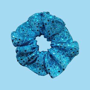 Blue Sequins Scrunchie