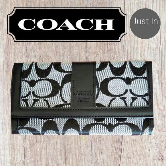 Black coach wallet sale sale