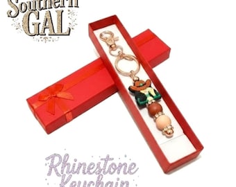 Southern Gal Rhinestone Keychain - Gift Box Included