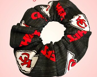 Custom Made NFL KC CHIEFS Sports Football Scrunchie