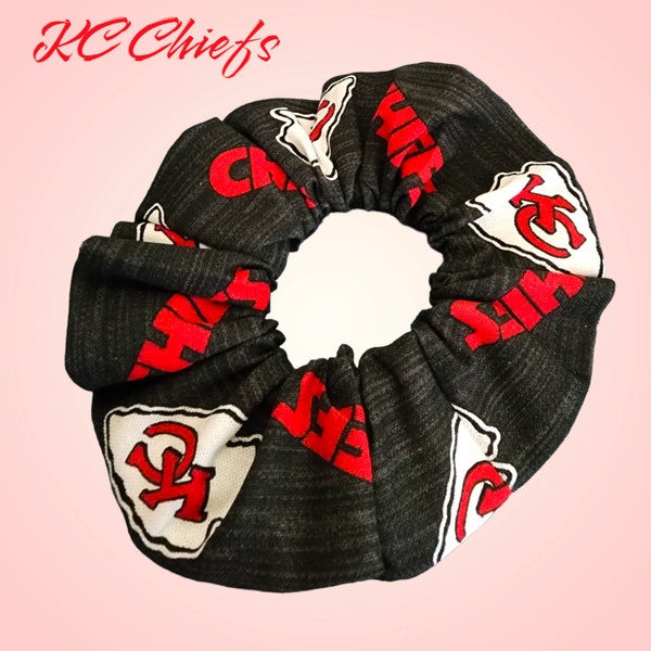 Custom Made NFL KC CHIEFS Sports Football Scrunchie