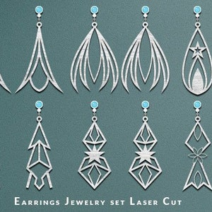 24 Earrings Jewelry Set Laser Cut