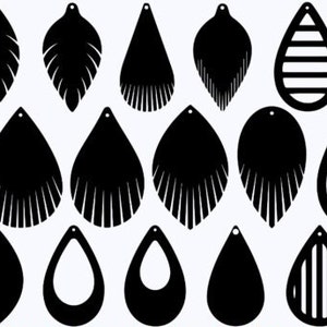20 Earrings SVG, Leather Earring SVG, Leaves Earrings PNG