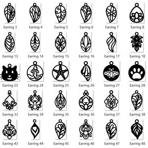 50 Earrings Designs SVG Bundle Sublimation, Wood Earrings png, Leaves Earring svg, Animal Earrings Cut file svg dxf png Cricut Silhouette