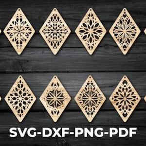 Earrings SVG Sublimation Bundle, Wood Earrings Template, Leather Earring png, Laser Cut Earring, Cut file svg dxf png Cricut Silhouette