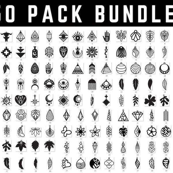 150 Earring SVG Bundle, Boho Earrings Pendant svg, Geometric Earrings Design, Modern Minimal Earring, svg dxf png cut file Cricut Silhouette