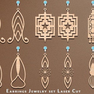 24 Earrings Jewelry Set Laser Cut