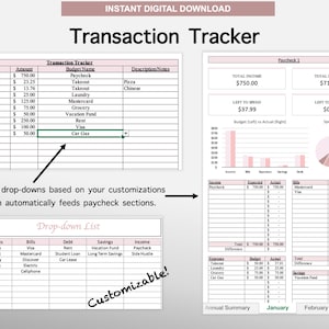 Weekly Paycheck Budget Tracker Spreadsheet | Budget by Paycheck | Weekly Budget Planner Template | Google Sheets | Microsoft Excel image 5
