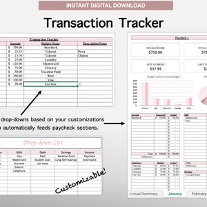 2026 Paycheck Tracker Planner | Monthly Budget Tracker | Bi-Weekly Paycheck Planner | Budget by Paycheck | Excel Spreadsheet | Google Sheets image 5