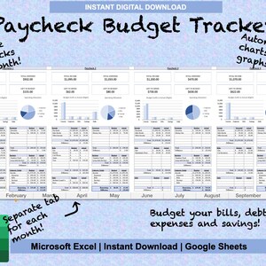 Weekly Budget Spreadsheet Paycheck Budget Bi Weekly Budget Planner ...